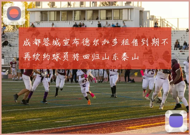 成都蓉城宣布德尔加多租借到期不再续约球员将回归山东泰山